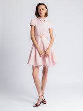 Load image into Gallery viewer, Aroa Textured Belted Mini Shirt Dress