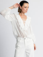 Load image into Gallery viewer, Aria Lace Ruffle Blouse