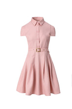 Load image into Gallery viewer, Aroa Textured Belted Mini Shirt Dress