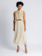 Load image into Gallery viewer, Babi Pleated Lace Maxi Skirt
