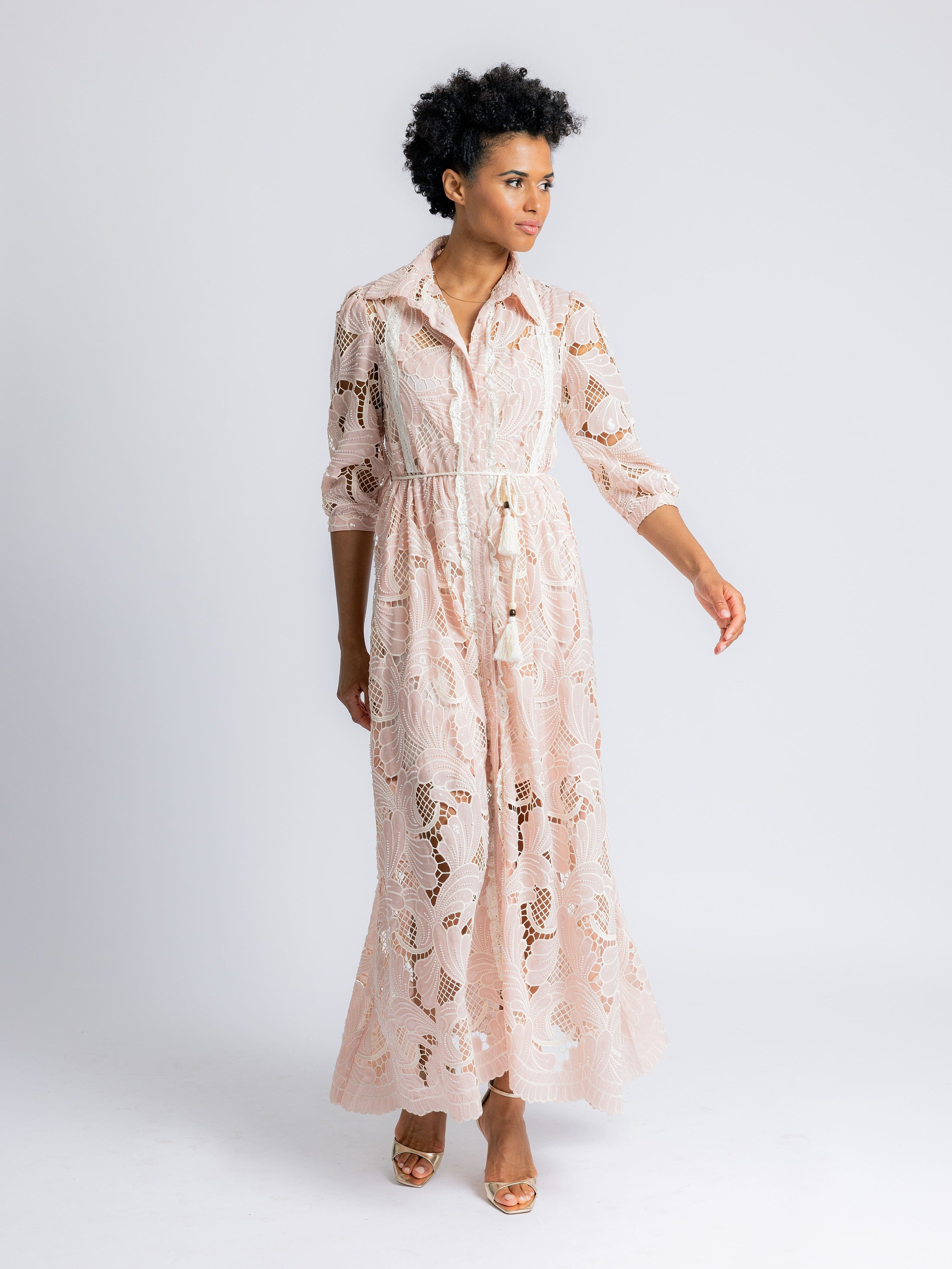 Melanie Lace Panel Maxi Dress – DREAMCATCHER