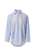 Load image into Gallery viewer, Reah Lace Panel Button-Up Blouse