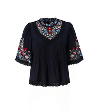 Load image into Gallery viewer, Lindsay Embroidered Pleated Blouse