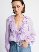 Load image into Gallery viewer, Aria Lace Ruffle Blouse
