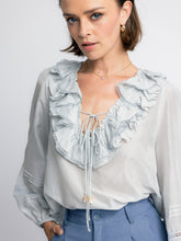 Load image into Gallery viewer, Aria Lace Ruffle Blouse
