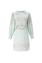 Load image into Gallery viewer, Venus Embellished Sheer Sleeve Mini Dress
