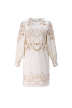 Load image into Gallery viewer, Venus Embellished Sheer Sleeve Mini Dress
