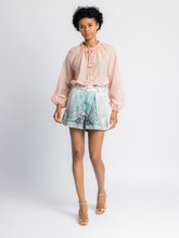 Load image into Gallery viewer, Larissa Ruffle Floral Tie Blouse
