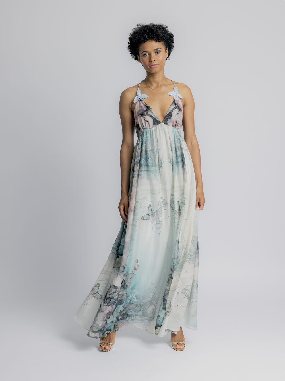 liberty maxi dress Marcella Women's Liberty Metallic Gown