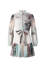 Load image into Gallery viewer, Sage Abstract Floral Print Dress
